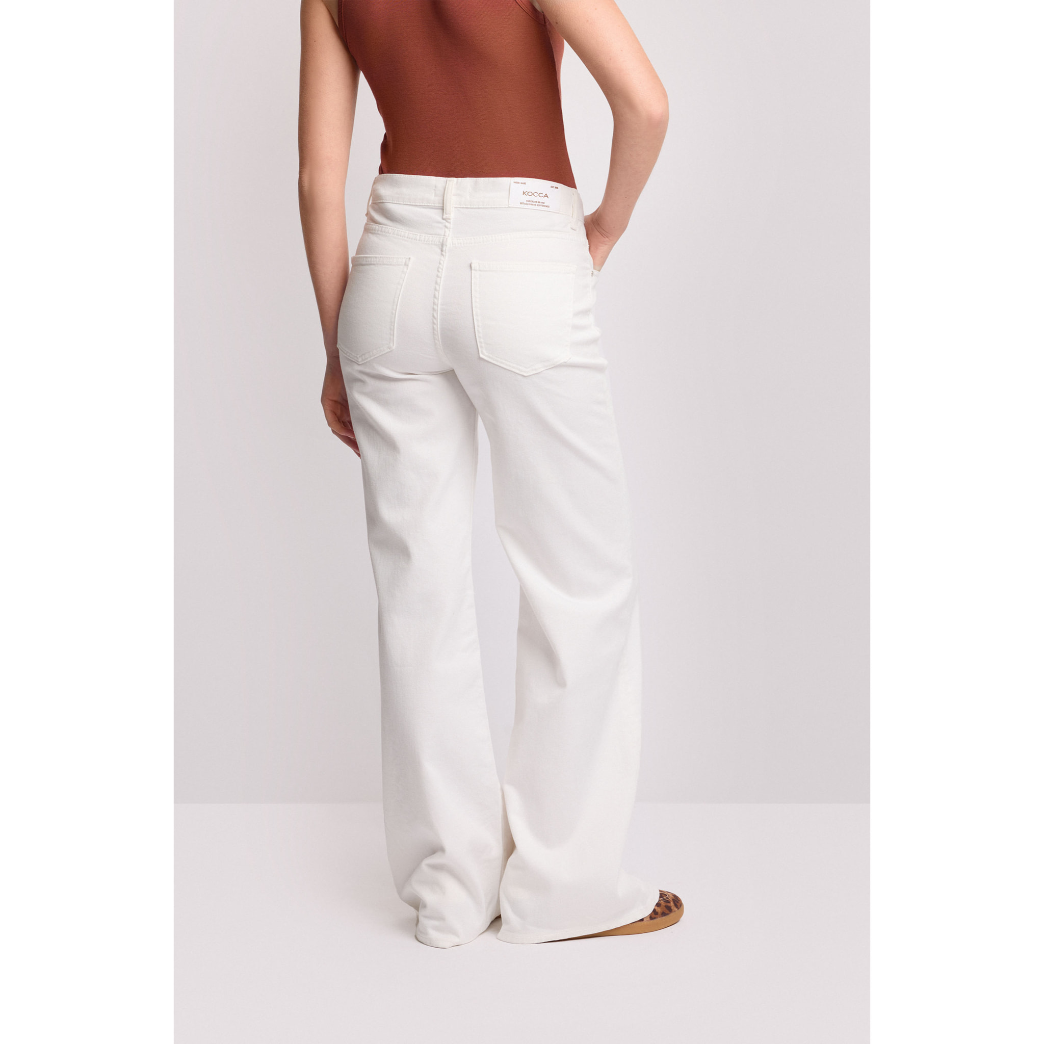 Kocca - Pantaloni in cotone taglio flare Donna, Tinta unita