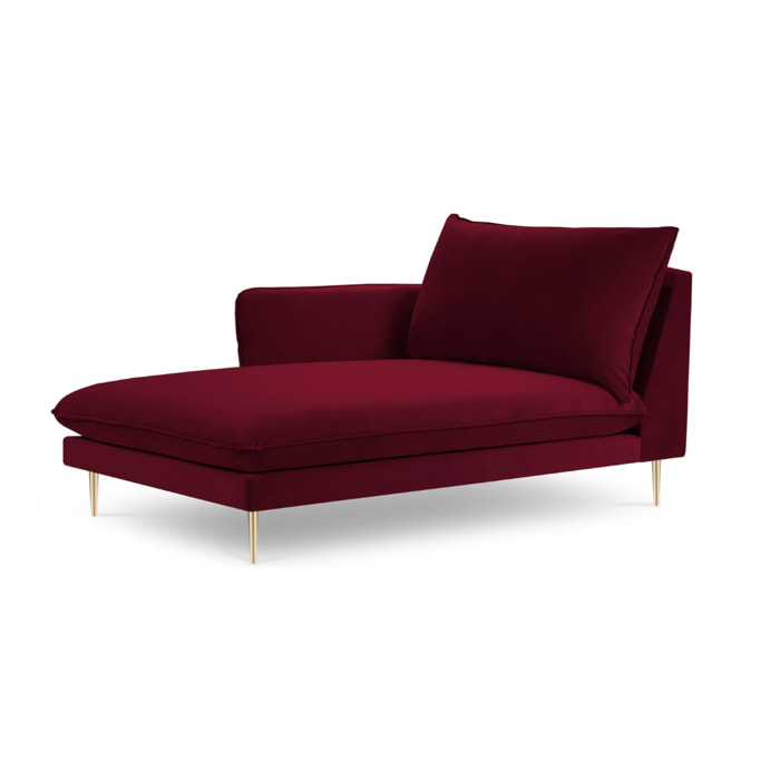 Méridienne gauche "Vienna" en velours rouge
