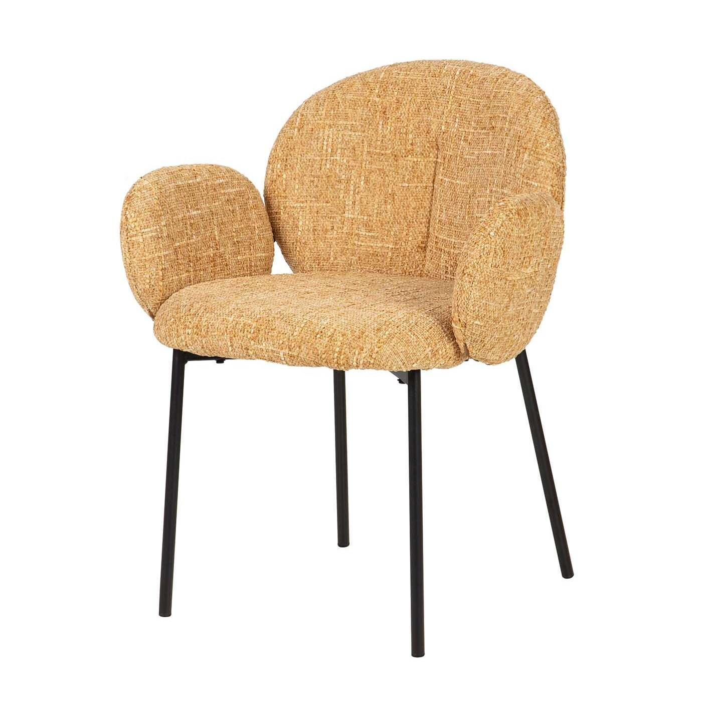 Silla Metal Poliester Amarillo Negro 59x62x80 Cm