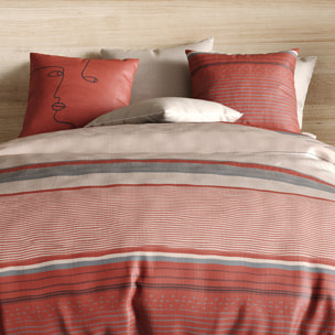 Parure housse de couette + 2 taies 100% coton 71fils hana