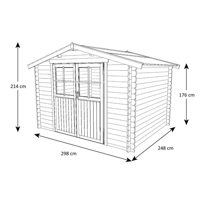 Abri de jardin Honos - bois marron - 7 m²