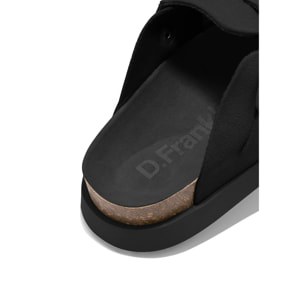 Sandalias Cerradas Vibe Clog Mujer Cierre Hebilla Negra