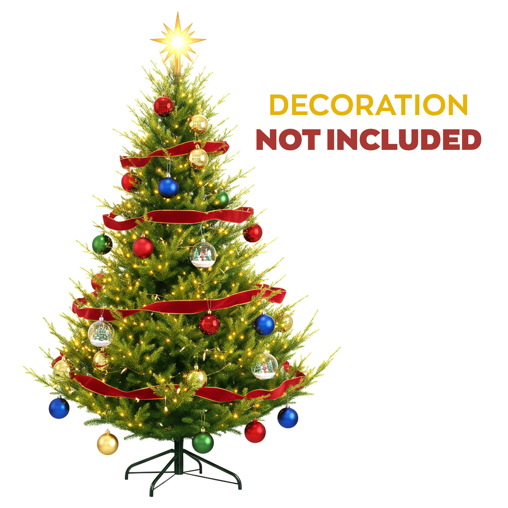 Rockfeller - Albero di Natale Tradizionale con 1000 Luci LED in PE e PVC Ø160x210H cm, 2184 Punte