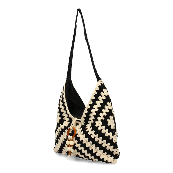 Bolso de hombro de mujer, diseño elegante y moderno con adorno en la parte delantera