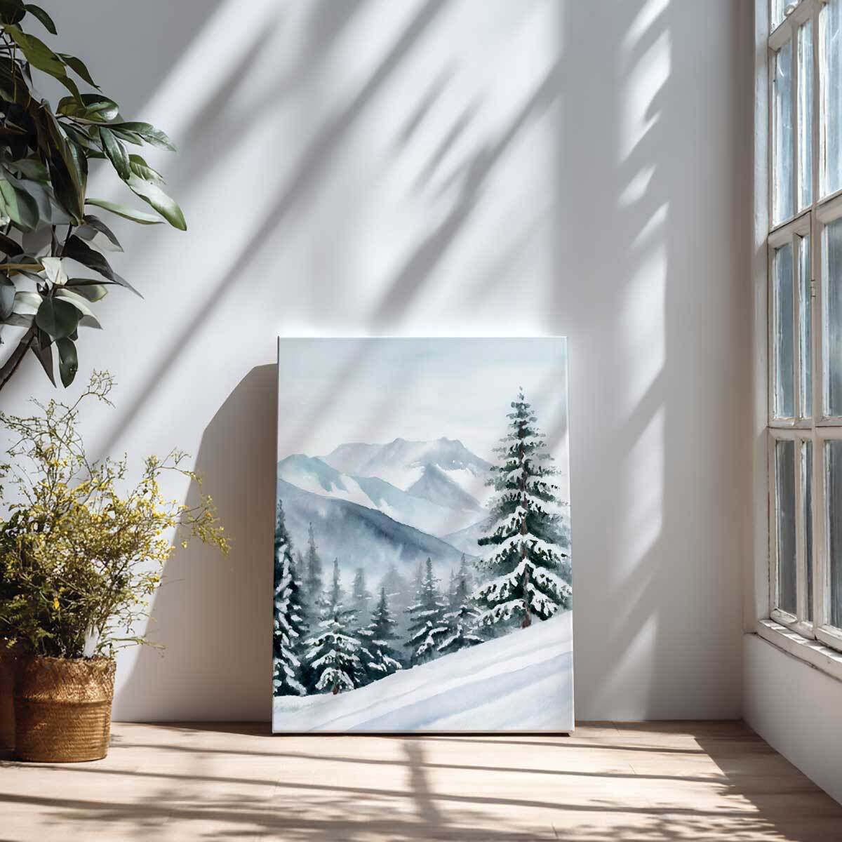 Tableau illustré Pente enneigée Toile imprimée