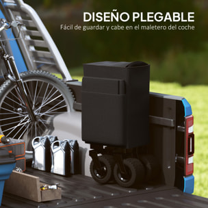 Carro Playa Ruedas Grandes Carro de Jardín Plegable con Mango Ajustable Puerta Trasera Expandible Carga 100 kg Carrito Transporte para Todo Terreno Jardín Campaña Compra Negro