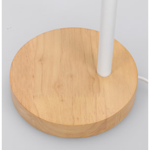 Forlight Mila Lámpara de Escritorio de Estilo Nórdico. Flexo de Escritorio E27 de Acero Blanco y Madera Clara Natural