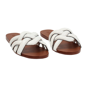 Sandali bassi donna bianchi in pelle