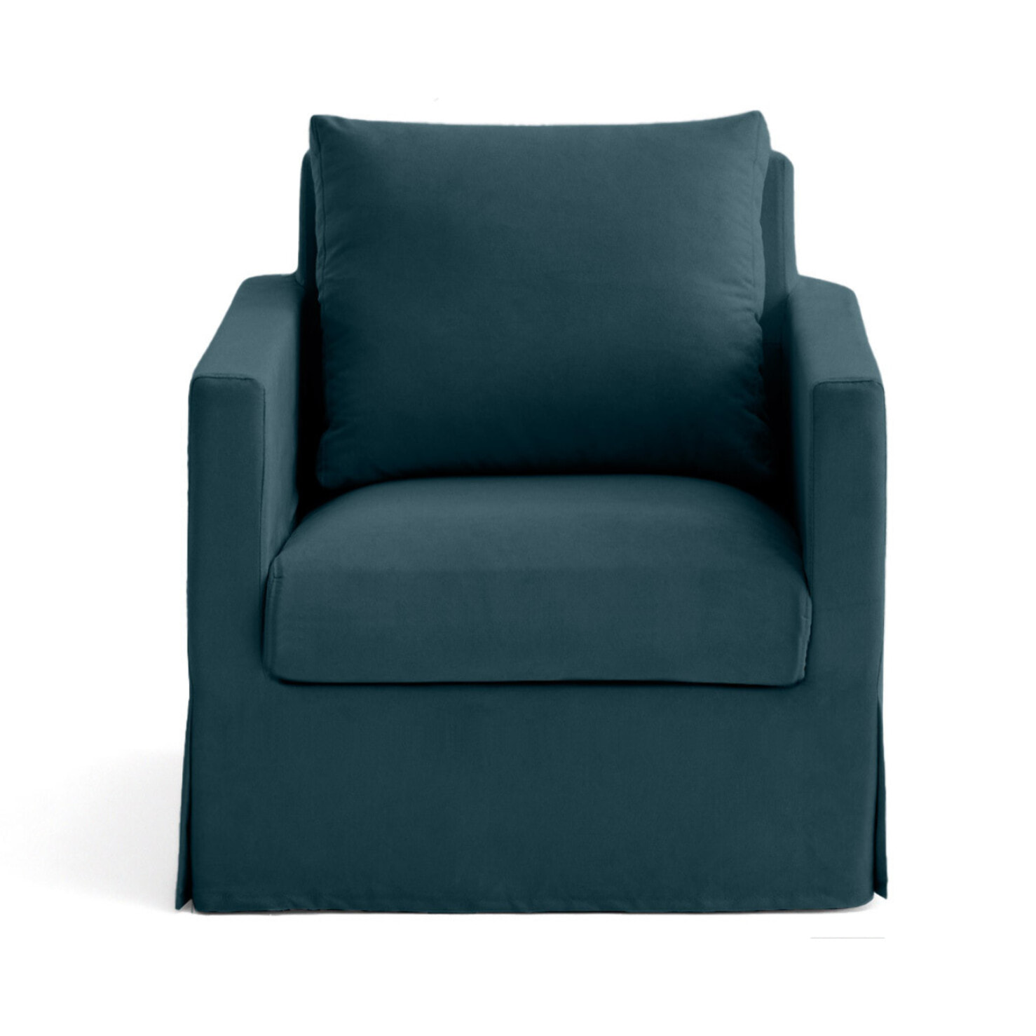 Serena - fauteuil déhoussable en tissu - Bleu