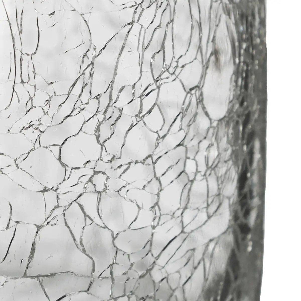 Vase cylindre verre craquelé H30cm