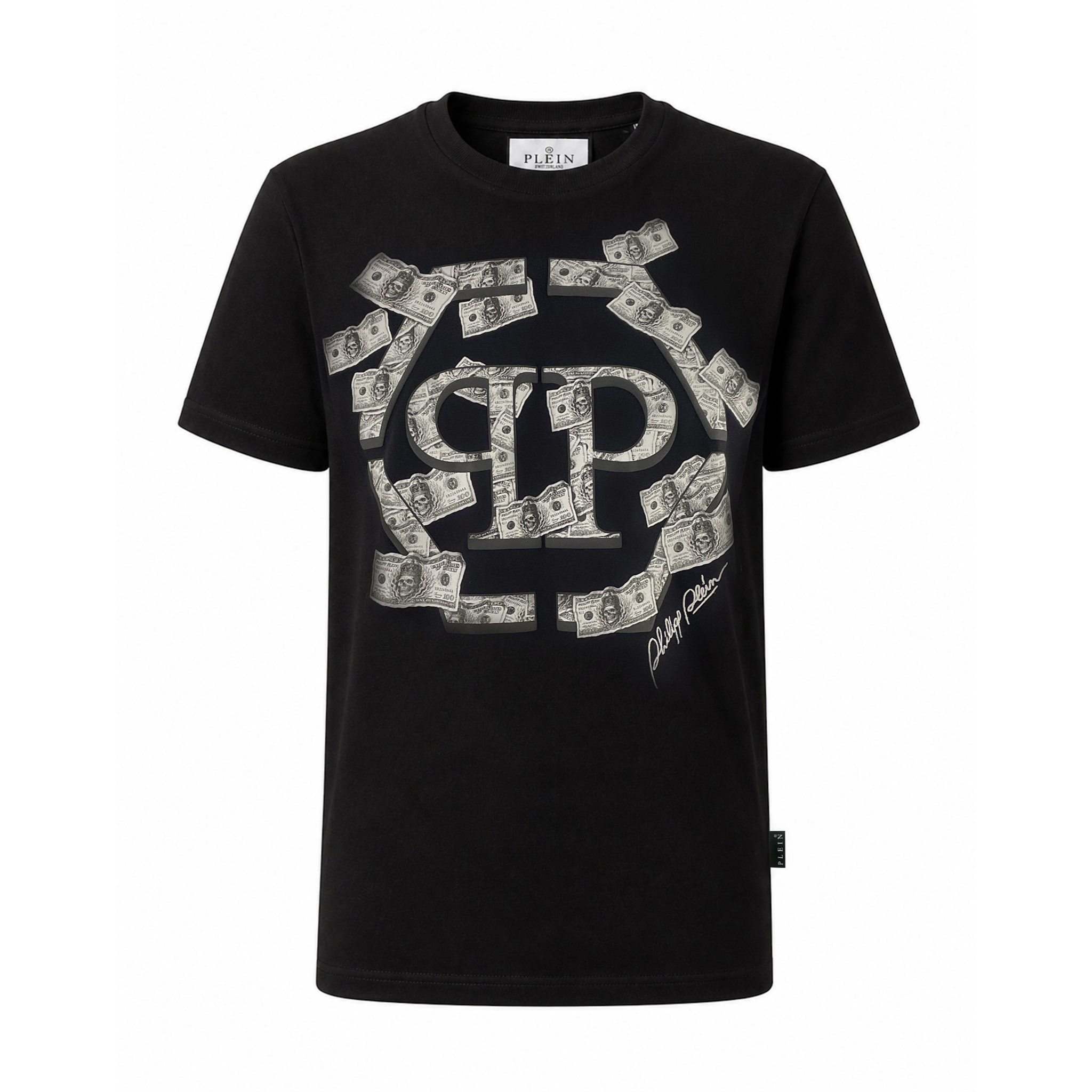 PHILIPP PLEIN Camiseta de cuello redondo y manga corta HEXAGON