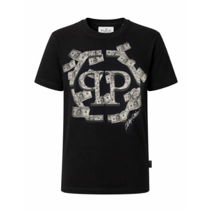 PHILIPP PLEIN Camiseta de cuello redondo y manga corta HEXAGON