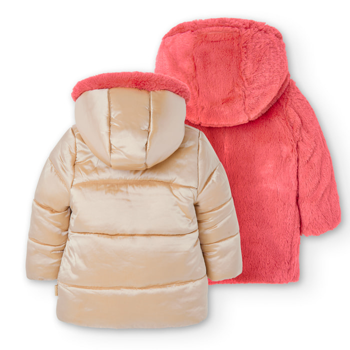 Parka reversible de bebé niña