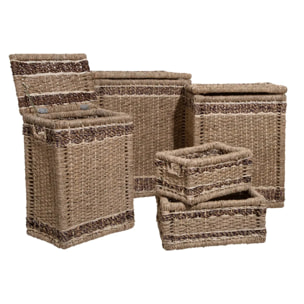 Set de 5 paniers rectangulaires roseau