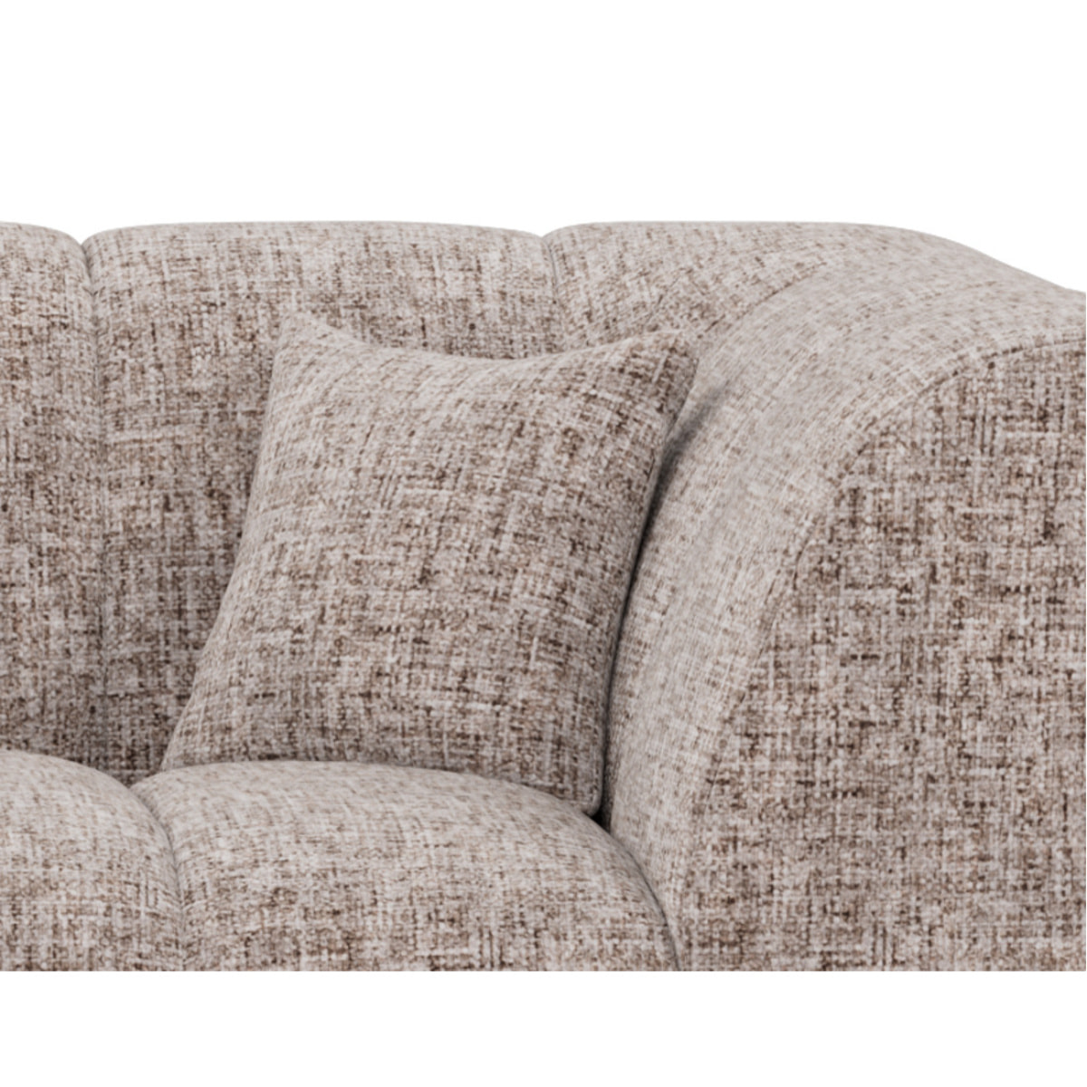 Curtis - canapé d'angle gauche 4 places avec accoudoir en tissu texturé - Taupe