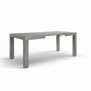 Tavolo BAROLO in legno, finitura grigio cemento, allungabile 120x80 cm - 200x80 cm
