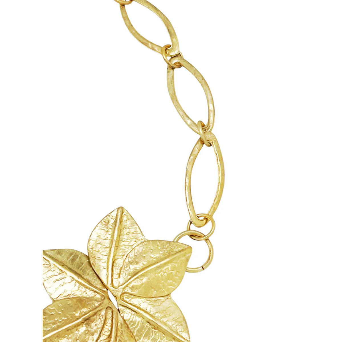 Cinturón Triple Hoja forma flor en cadena dorado y metal