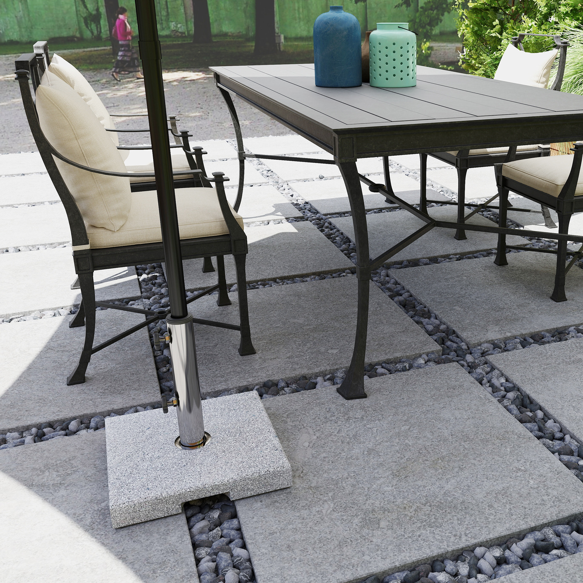 Pied de parasol granite 21 Kg compatible mât dia. 32-48 mm