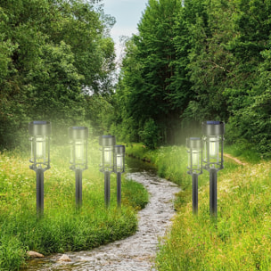 Well Home Luz Solar de Jardín con LED Blanco Cálido y Panel Policristalino Ø6x50cm