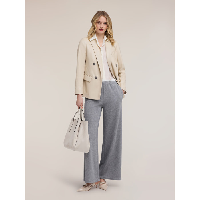 Motivi - Pantalones palazzo en scuba - Gris