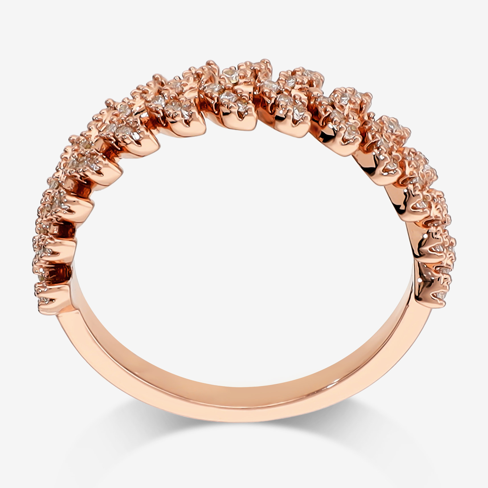 Anello Riviera con Elementi a Foglia in Cubic Zirconia