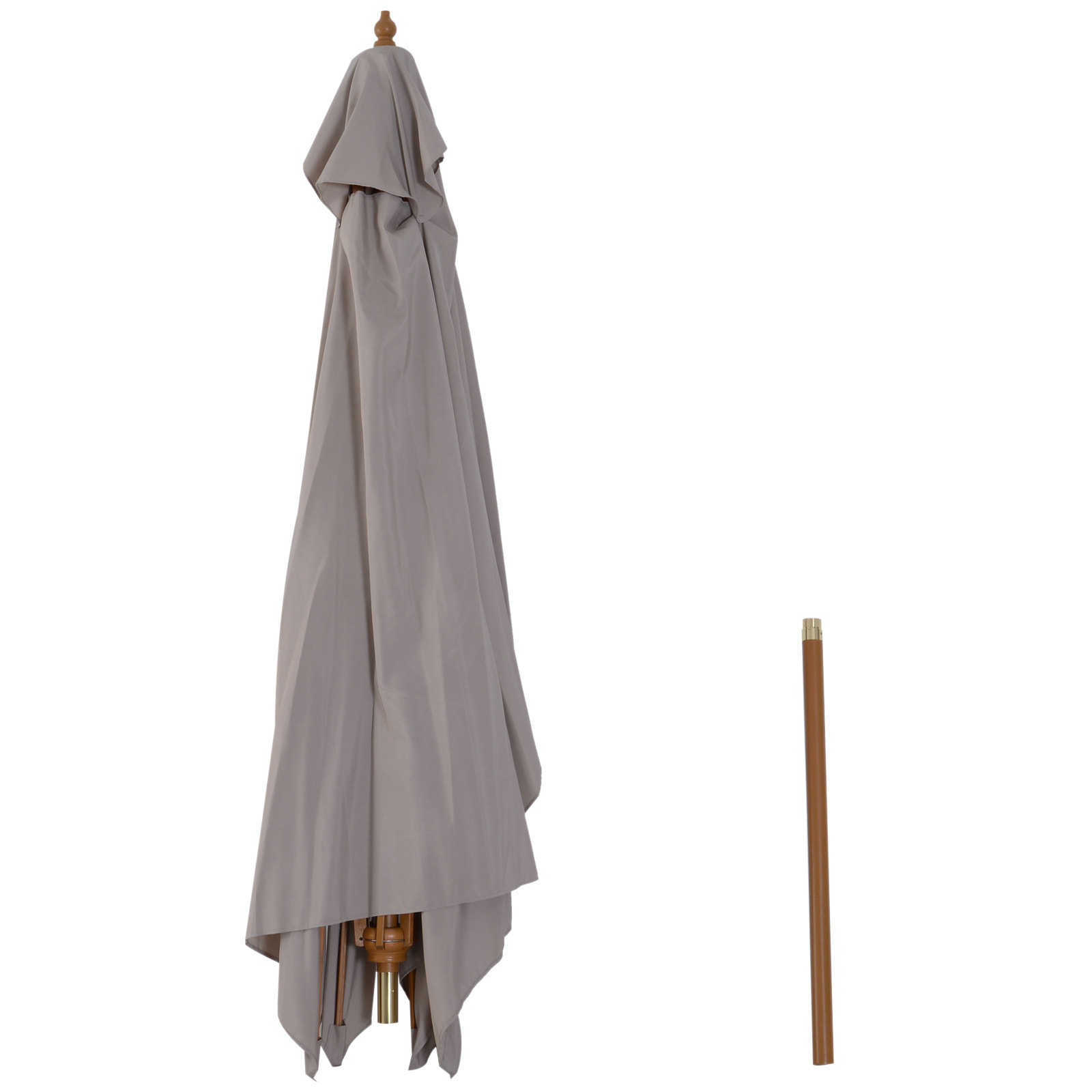 Parasol droit rectangulaire de jardin grande taille dim. 3L x 2l x 2,5H m gris