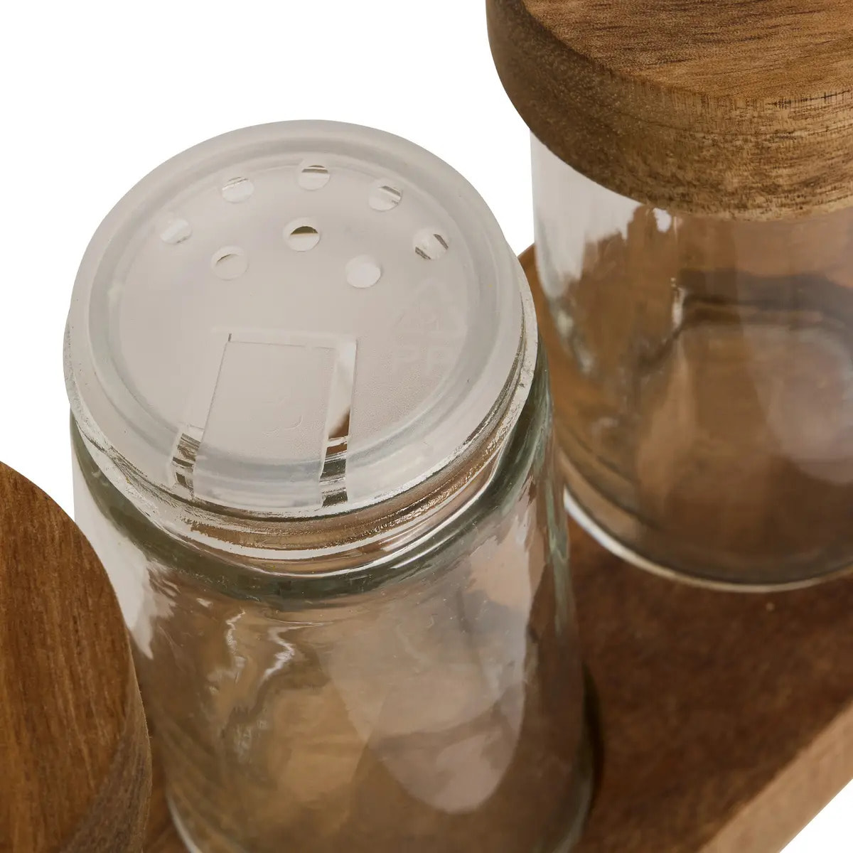 6 pots à épices avec plateau marron