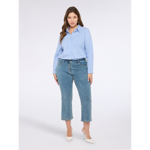 Fiorella Rubino - Jeans kick flare con strass effetto sfumato - Blu