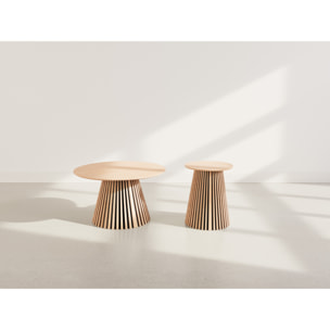 Freya - ensemble table basse et bout de canapé - Effet chêne