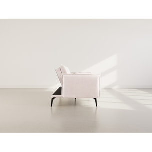 Lexie - Canapé convertible clic-clac 2 places en velours côtelé - Beige