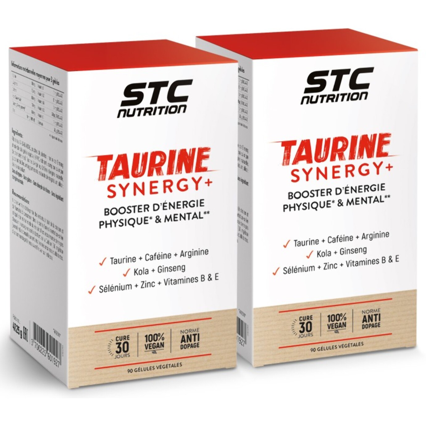 STC NUTRITION - Taurine Synergy + - Booste le tonus physique et mental - Augmente la résistance et l'endurance - 90 gélules végétales