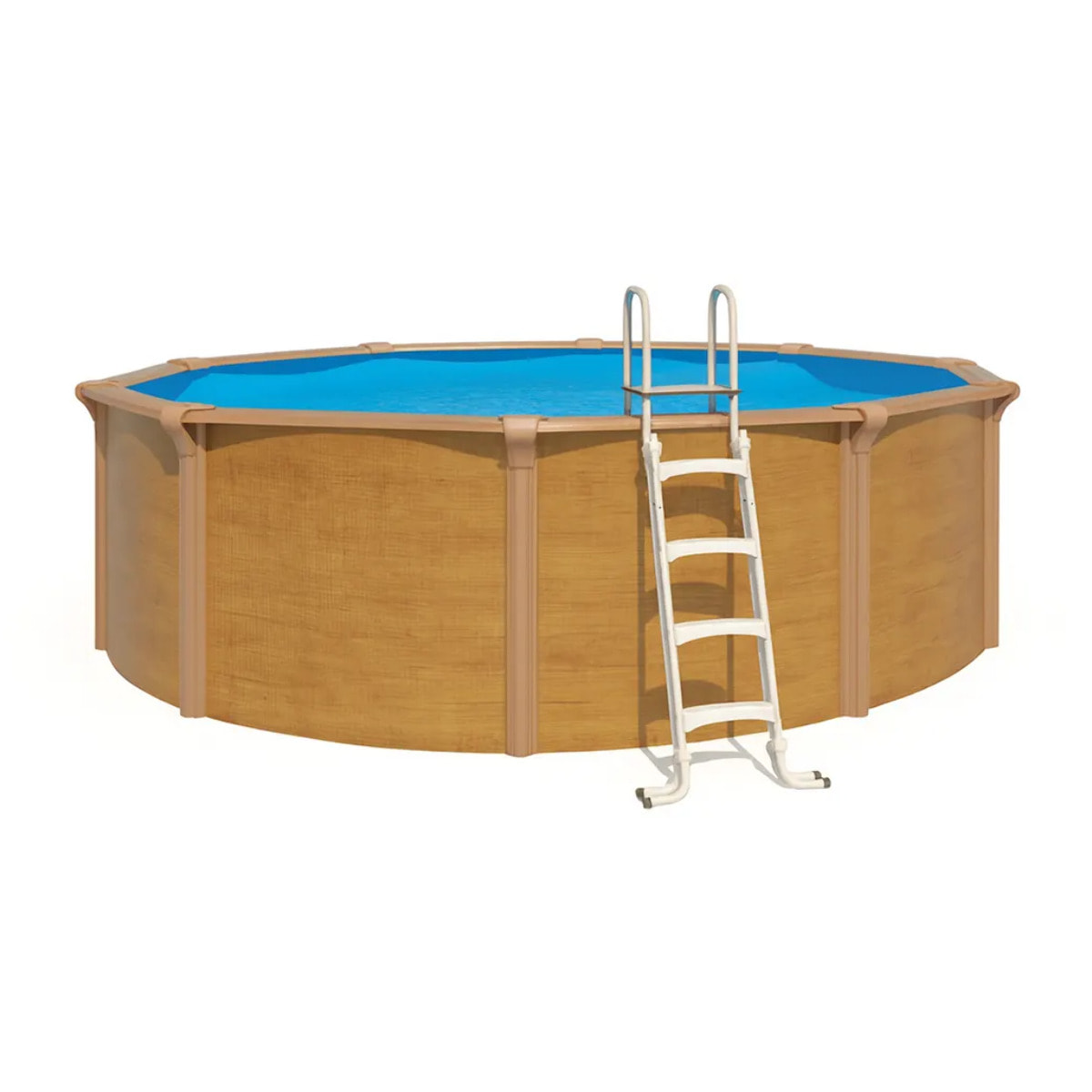 Piscine hors sol acier ronde Ø 4,55 x 1,32 m aspect bois OSMOSE