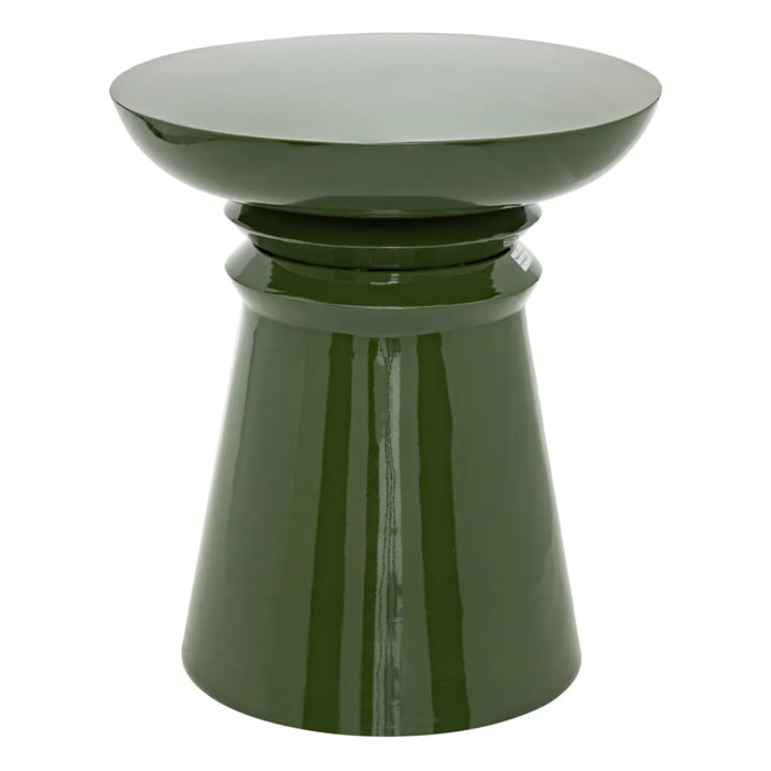 Table d'appoint totem Jaya métal vert D38cm