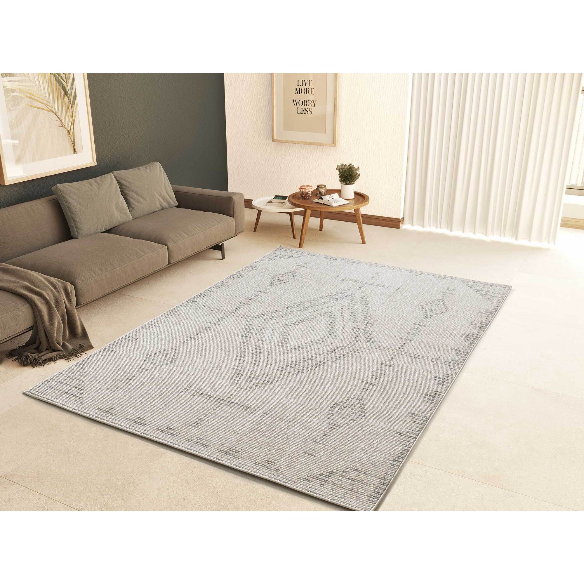 ELEMENT Alfombra en estilo Ã©tnico con relieve de color beige, varias medidas disponibles.