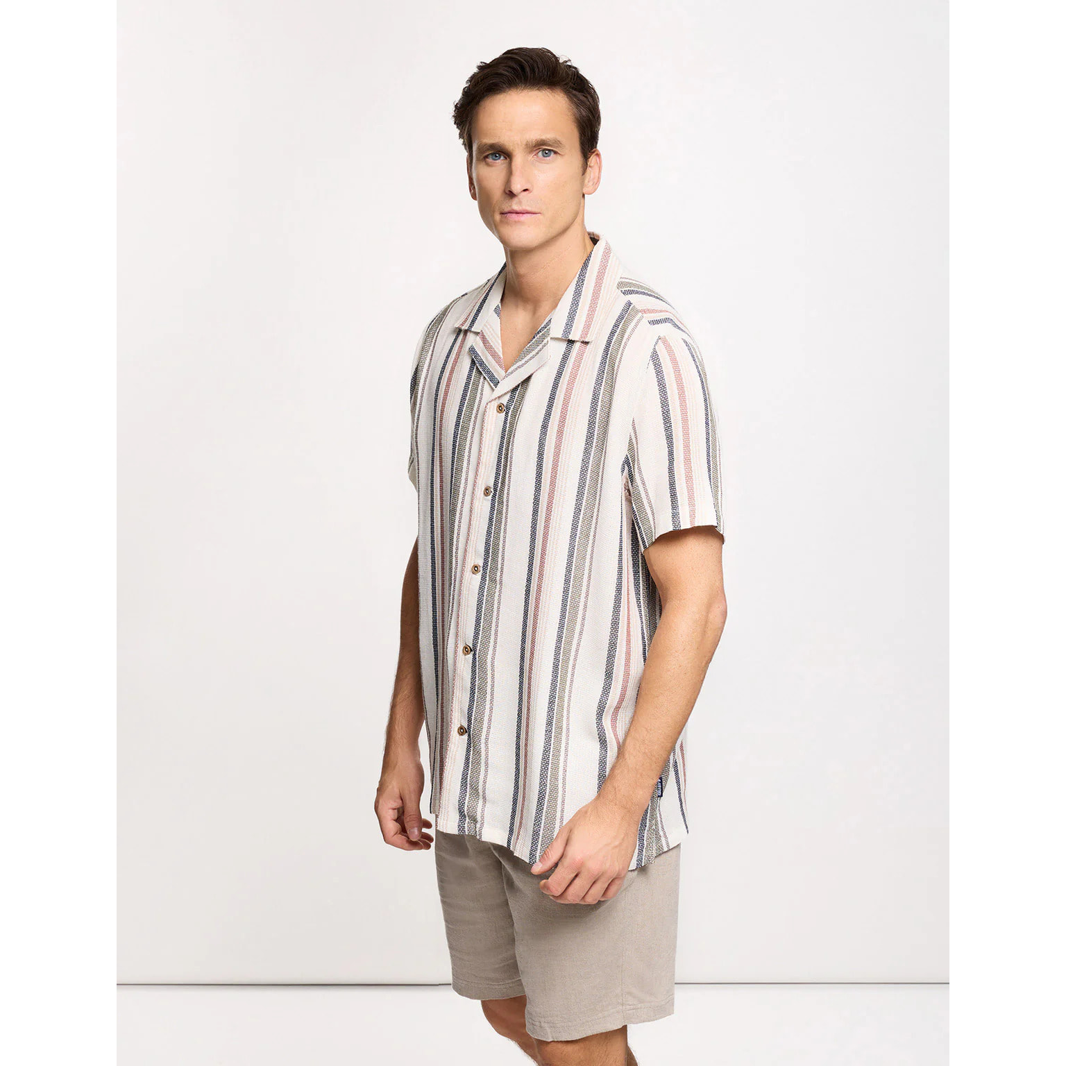 Camisa Manga Corta Beige - Luzum