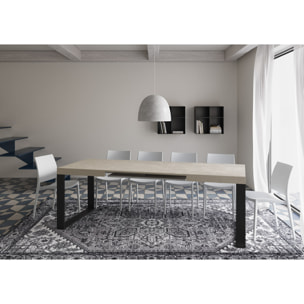 Table extensible 90x140/400 cm Tecno cachemire pieds anthracite