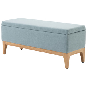 HOMCOM Banquette coffre de rangement 2 en 1 style scandinave dim. 110L x 39l x 45H cm tissu vert d'eau