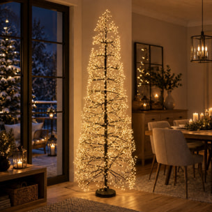 Árbol luminoso led 150 cm con ramas decorativas con 1800 leds blanco cálido con efecto intermitente