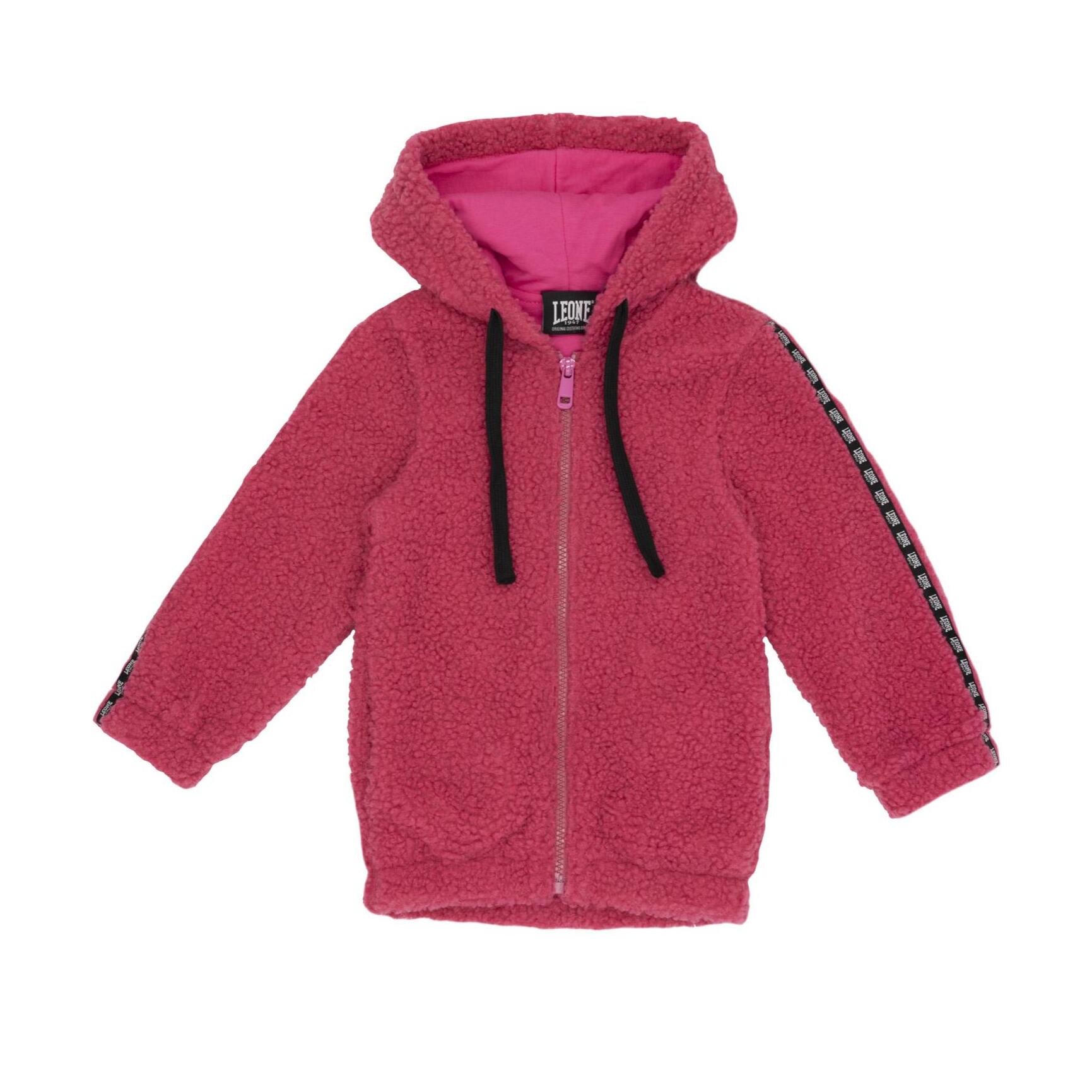 Chaqueta con capucha de sherpa Pink Girl Leone para niña
