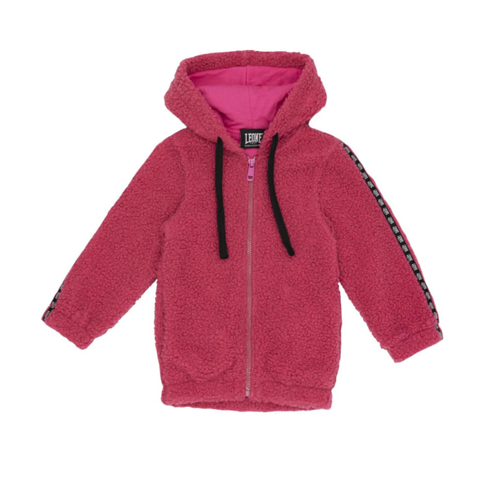 Chaqueta con capucha de sherpa Pink Girl Leone para niña