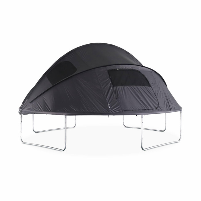 Tente de camping pour trampoline Ø430cm (filet intérieur et extérieur) polyester. traité anti UV. 2 portes. 4 fenêtres & sac de transport