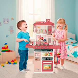 Cucina Giocattolo Bambini Con Luci E Suoni Realistici Rubinetto Con Riciclo Acqua Forno Fornelli Apribili 50 Accessori Gioco Educativo 3–8 Anni Rossa
