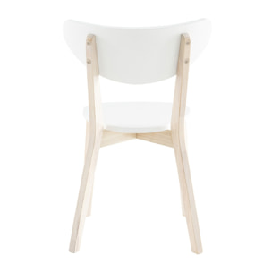 Chaises scandinaves blanc et bois clair (lot de 2) LEENA