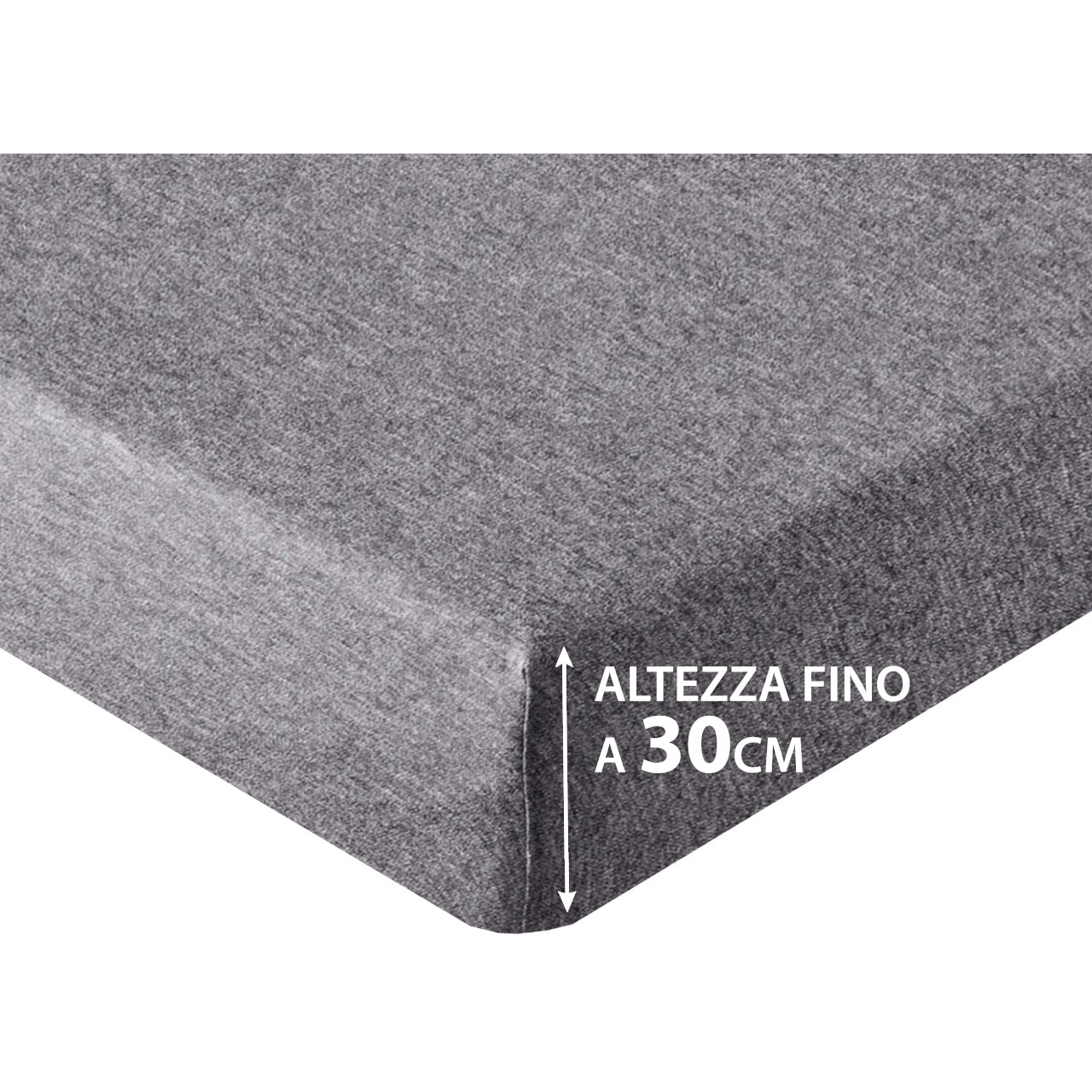 Lenzuolo Sotto Con Angoli In Jersey No Stiro In Tinta Unita Melange Colore Stone