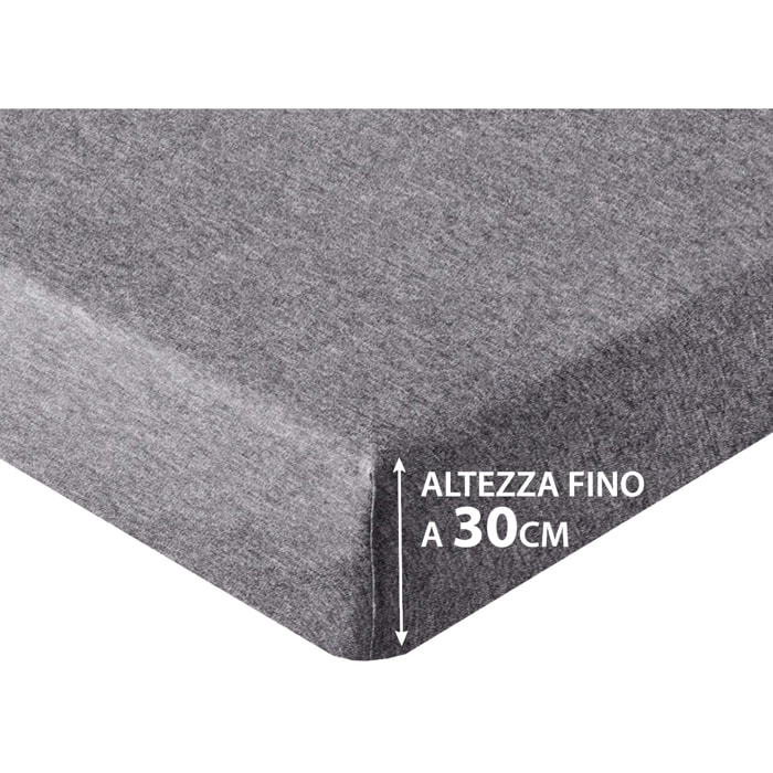 Lenzuolo Sotto Con Angoli In Jersey No Stiro In Tinta Unita Melange Colore Stone