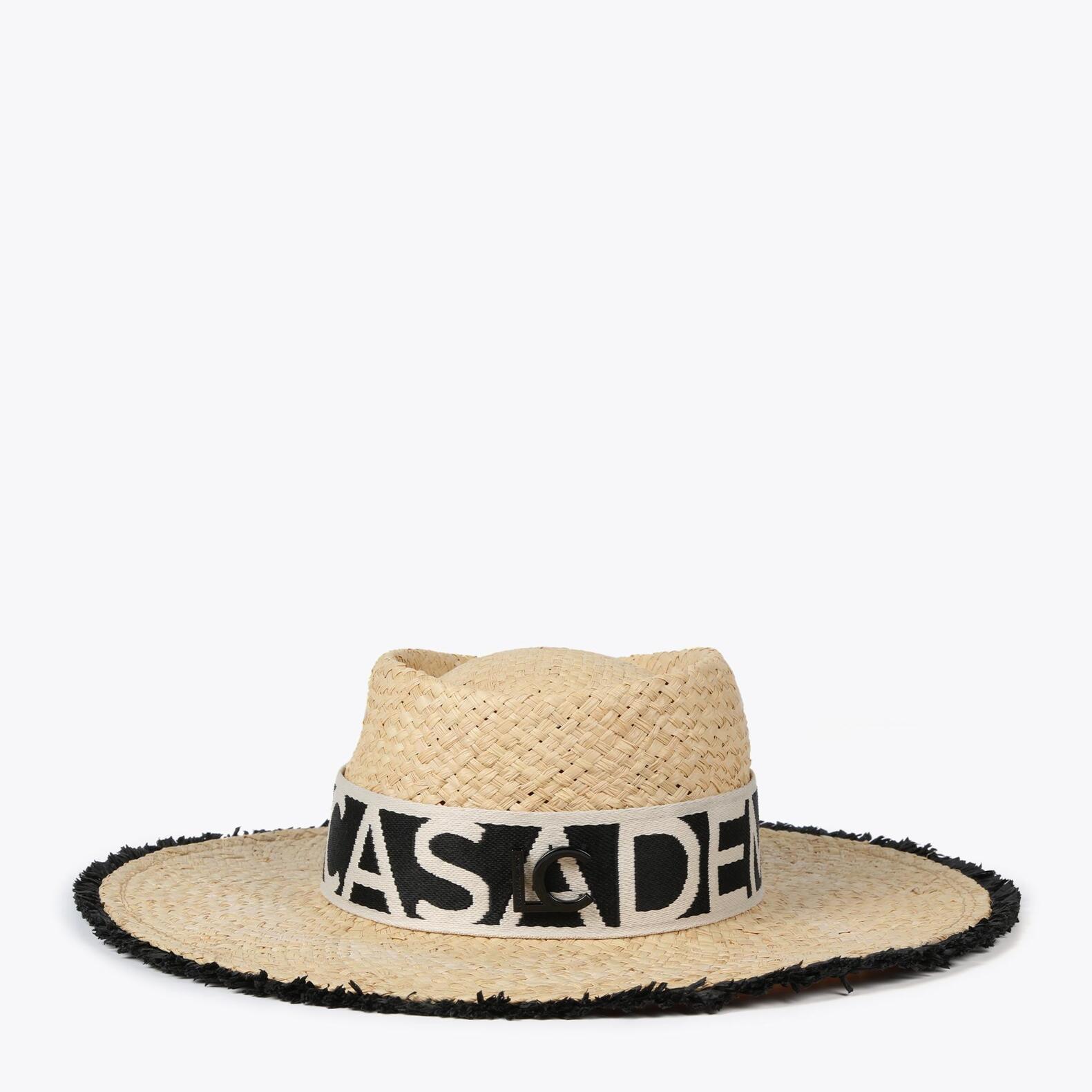 Cappello effetto rafia sfrangiato