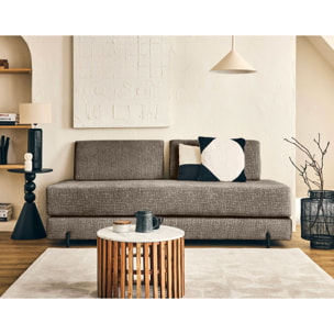 Brescia - banquette 3 places convertible en tissu velours relief - Taupe