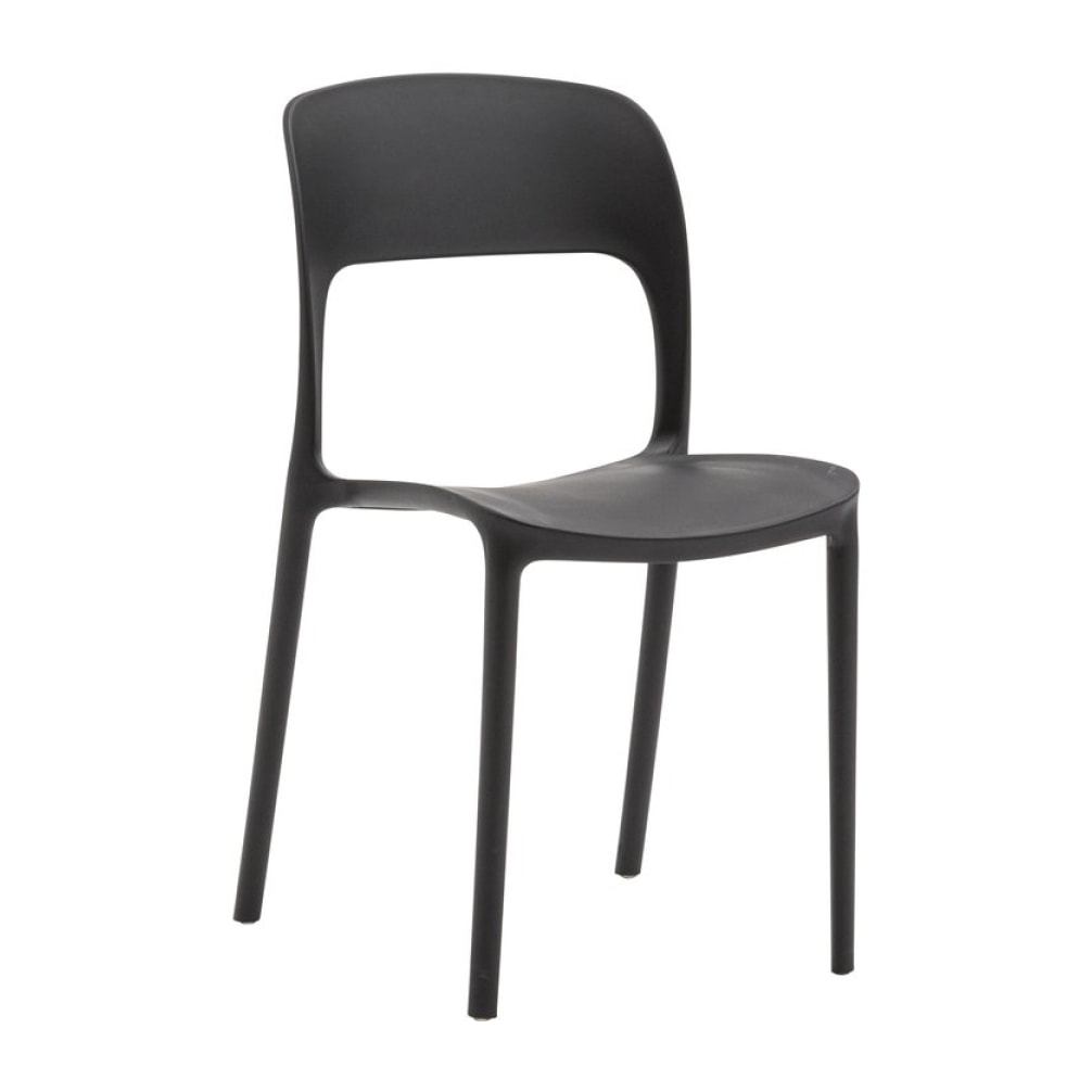 set 4 sedie impilabili in polipropilene nere