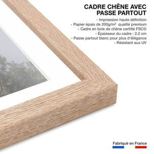 Affiche paysage Un matin glacial Affiche + cadre en bois - Chêne