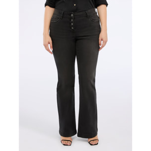 Fiorella Rubino - Jeans acampanados lavado gris oscuro - Gris